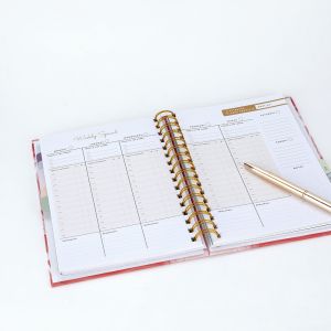 Spiral Binding Custom Marble Printing 2024 Dairy Daily Weekly Monthly Journal