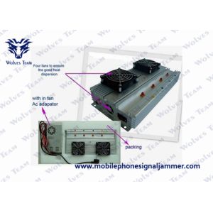 China Four Bands Mobile Phone Signal Jammer 100m Shielding Range High Integration on sale