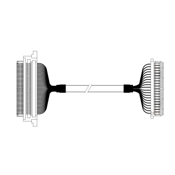 0.5mm Pitch ACES 50204-040 1 1-002 To JST SHDR-40V-S-B LVDS Cable Assembly
