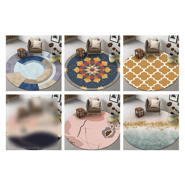 Abstract Printing Living Room Floor Carpets Circular Visual absorbent door mat