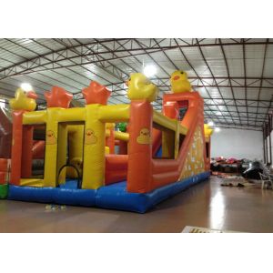 China Inflatable Duck Kids Bouncy Castle ,  High Slide Castle Bounce House 12 X 5m on sale