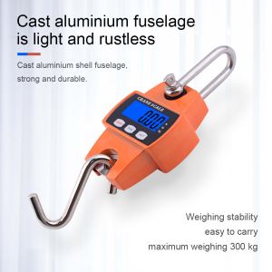 300kg/50g Digital LCD Smart Electronic Hook Scale Professional Waterproof