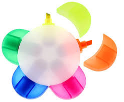 Creative Fluorescent Gel Multi Color Highlighter Pen With Customized Printed