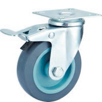 China Swivel Small  TPR caster with brake for light duty shelf, 2-5 TPR swivel castor, thermoplastic rubber caster on sale
