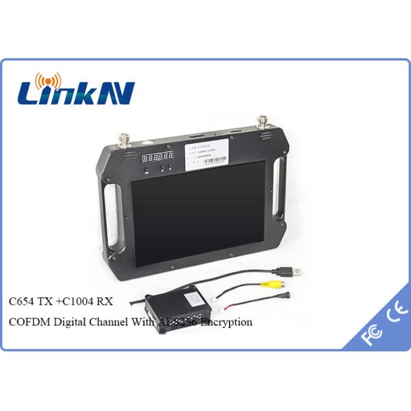 UAV Drone Handheld Video Receiver COFDM QPSK AES256 Encryption FHD CVBS H.264