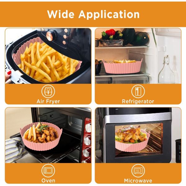 Heat Resistant Silicone Air Fryer Liner Reusable Round