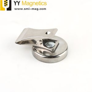 Round Base D36 Ferrite Neodymium Pot Magnet With Clip