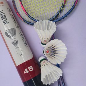 Graphite Badminton Racket Set D7 With 1 Dozen Hybrid Shuttlecock