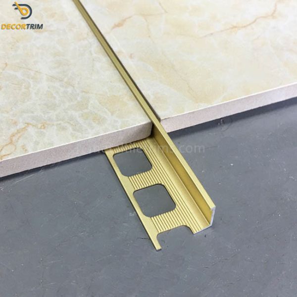 Quality L Trim Tile Matte Gold Aluminum Square Punching Accessories wholesale