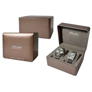 Custom Logo Luxury Watch Display Pearl Paper Watch Holder Case With Cushion