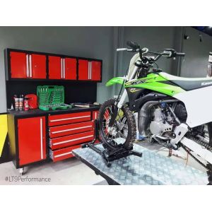 Top Grade Iron Tool Box with Wheels and Aluminum Handles in Garage Workshop