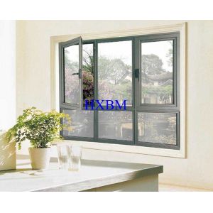 Horizontal Double Tilt And Turn Windows With Screens And 6063 -T5 Thermal Break