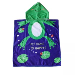 Custom kids Cartoon Printing Hooded Microfiber Towel Beach