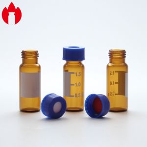 China 1.5ml Amber Screw Mouth Glass Vial With 9-425 Plastic Cap Laboratory on sale