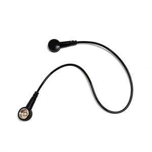 Black 30cm ESD Grounding Cable Wire With Both Ends Button For Cleanroom