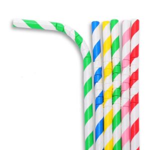 Compostable Natural Bendable Paper Straws Festival Birthday Party Paper Straws
