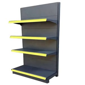Frosted Grey Gondola Display Shelf For Shops And Supermarket Medium Duty