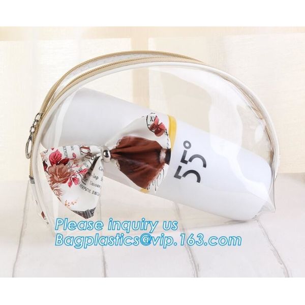 Travel Environmental PVC SHOPPING BAGS / Storage Clear Stadium Bag Cosmetic Bag With Zipper PVC BEACH BAG