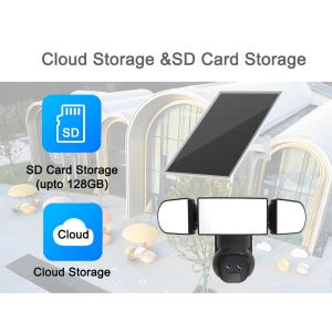 Black Solar Dual Linkage Cameras Human Motion Tracking Support 1500 Lumens