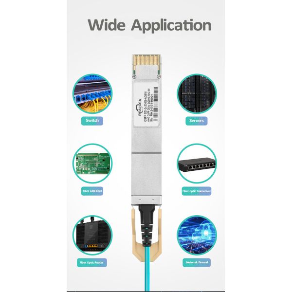 High Speed 400G QSFP-DD to 2x200G QSFP56 AOC Breakout Cable Active Optical Cable