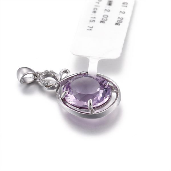 Quality 1.99g Pear Shaped Amethyst Pendant Unisex February Birthstone Charms wholesale