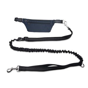 Pet Reflective Hands Free Leash With Waist Bag And Telescopic Adjustment For Dog