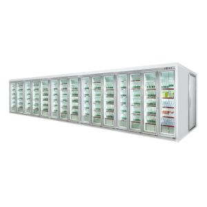 Commercial Glass Door Walk In Freezer For Supermarket With Customized Size