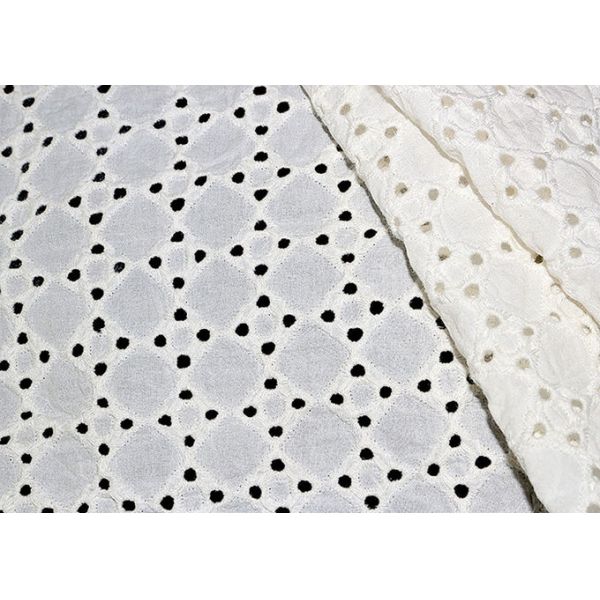Allover Swiss Eyelet Cotton Embroidery Lace Fabric With 100% Original Cotton Yarn