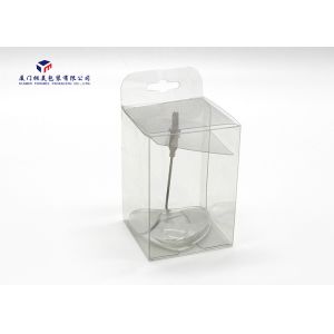 Cheap OEM / ODM Design Clear Plastic Box Packaging Hang Strip On Box Top 5*5*7.5cm Size for sale