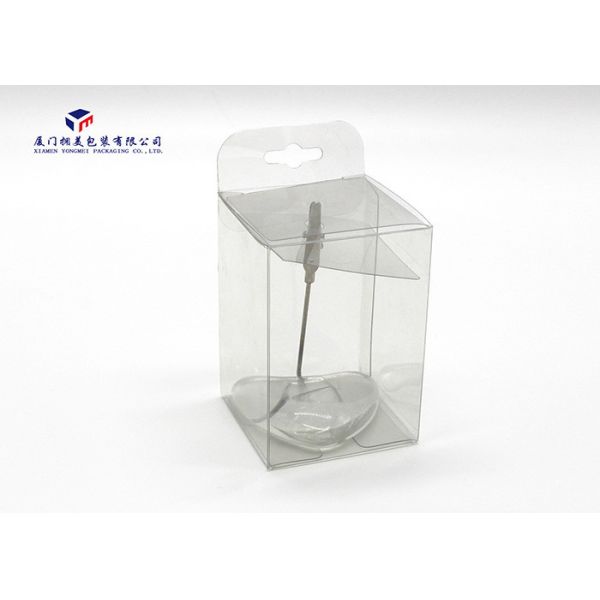 OEM / ODM Design Clear Plastic Box Packaging Hang Strip On Box Top 5*5*7.5cm