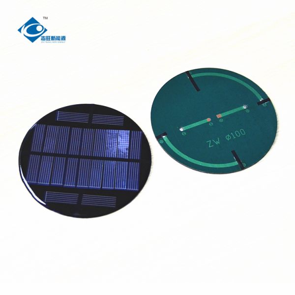 11 Battery 5.5V Lightweight Silicon Solar ZW-R100 Epoxy Resin Solar Panel Φ100X2.5mm