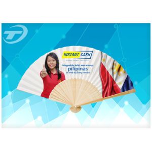 Paper fan with bamboo ribs and paper, can be available in different size and