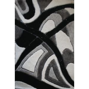 China Modern Handtufted Acrylic Carpet Black and White Grey Rug Wall to Wall Carpet on sale
