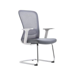 Grey White Mesh Office Chair Fabric Height Adjustment Staff Computer Chair
