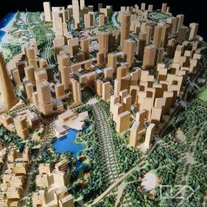 Mini Basswood Architectural Physical Model Aecom 1/500 Customized