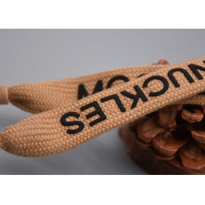 Garments 140cm Polyester flat Rope Printed With Matte Black Silicone Logo