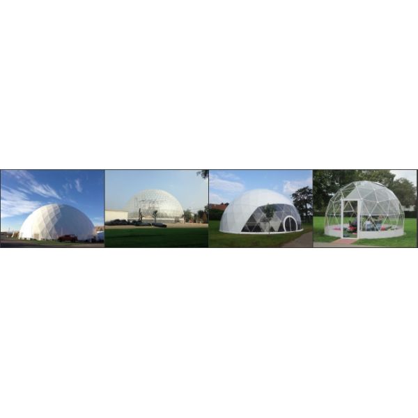White PVC Fabric Outdoor Geodesic Large Dome Tent With Steel Frame