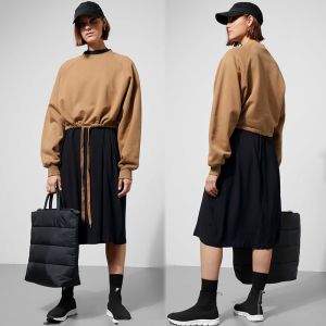 China Simple Design Inner Blanket Cropped Drawstring Sweatshirt on sale