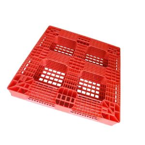 13.5Kg HDPE Red Plastic Pallets 1100 X 1100 Single Faced
