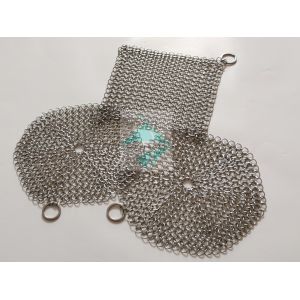 Cheap 7&quot;X 7&quot; Stainless Steel Chain Mail Ring Mesh Scrubbers For Cast Iron Cookware for sale