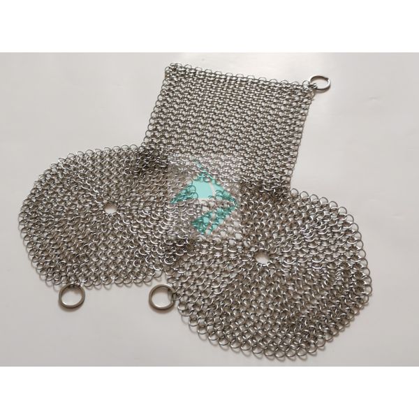 Quality 7"X 7" Stainless Steel Chain Mail Ring Mesh Scrubbers For Cast Iron Cookware wholesale