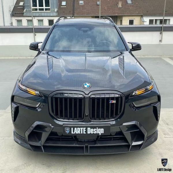 Quality BMW X7 Carbon fiber Body Kit X7 LD style carbon fiber front lip diffuser Spoiler hood wheel arch wholesale