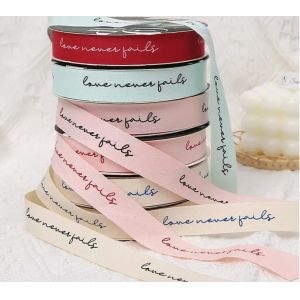 Polyester Wedding Patterned Gift Wrap Ribbon Roll 25mmX45Y For Decoration