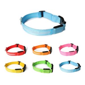 LED Dog Collar Waterproof Flashing Light Up Night Walking Adjustable USB