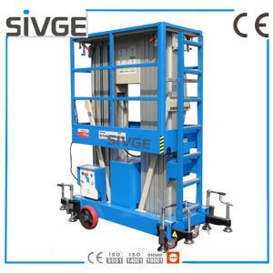 China 12 m Aluminum Alloy vertical mast lift manlift double mast lift vertical platform lift aerial work platform on sale