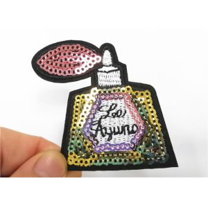 Bright Color Sequin Embroidery Patches Small Size Sequin Iron On Appliques