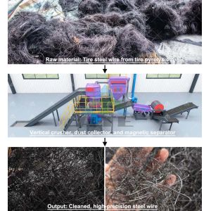 Tire Steel Wire Crusher with Tungsten Steel Blade Secondary Vertical Shaft