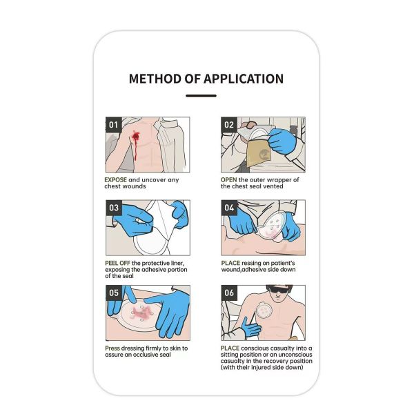 40g First Aid Supplies Medical Chest Seal Vented Quick Useful Wound Emergency Dressing