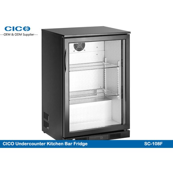 Built In Mini Beer Cooler Refrigerator , Black Outdoor Beverage Cooler Long