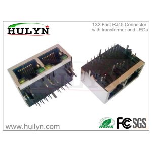 Cheap RJ45 with transformer RJ45 JACK 1x2 Gigabit for sale